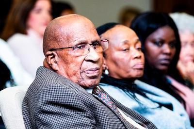 Andrew Mlangeni at the screening of Life is Wonderful, Wits University, 7 June 2018